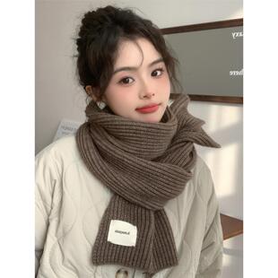 女式冬季红领巾2024秋冬新款韩式大气高端2025女式百搭新年围巾
