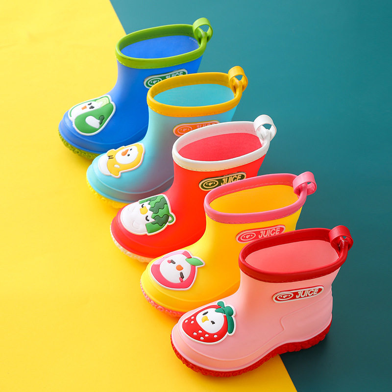 夏季儿童雨靴水鞋防滑卡通男女童1-3-6岁中小童加绒幼儿宝宝雨鞋