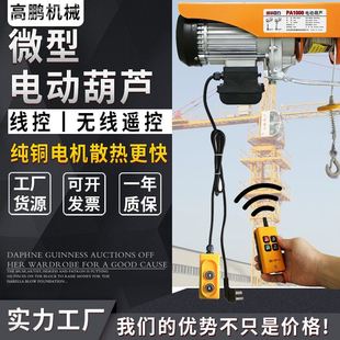 电动吊车无线遥控家用连身带跑车220V起重机小型提升机 运行式