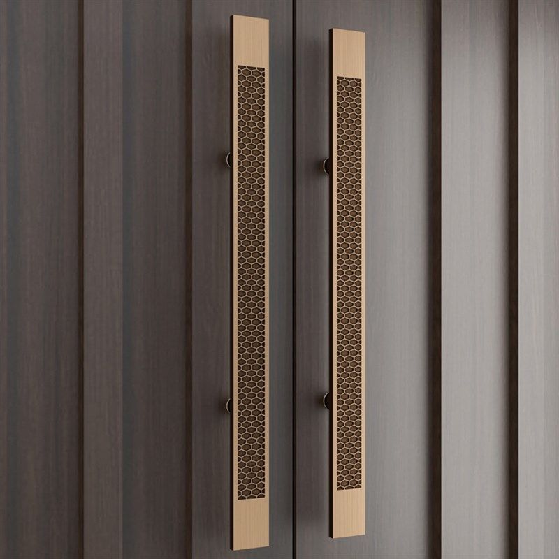 新中式古铜色磨砂黑色雕刻拉手 玻璃门把手 铝合金木门大拉手现货