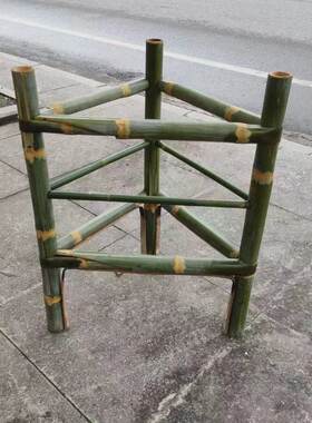 竹架子簸箕架市井火锅架定制三角置物三脚架竹编制品楠竹菜架多层