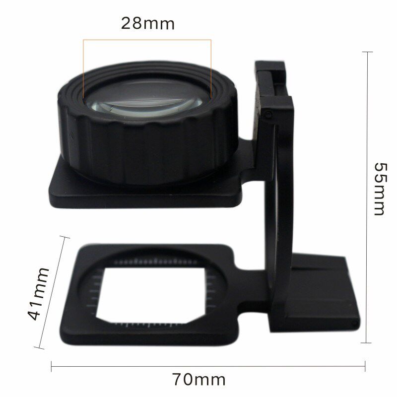 放大镜20倍照布镜折叠袖便携金属框看纺织品带刻度鸽眼邮票钱币