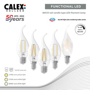 荷兰Calex灯泡Led白丝灯泡蜡烛灯泡拉尾灯泡E14灯头E27灯头暖黄灯