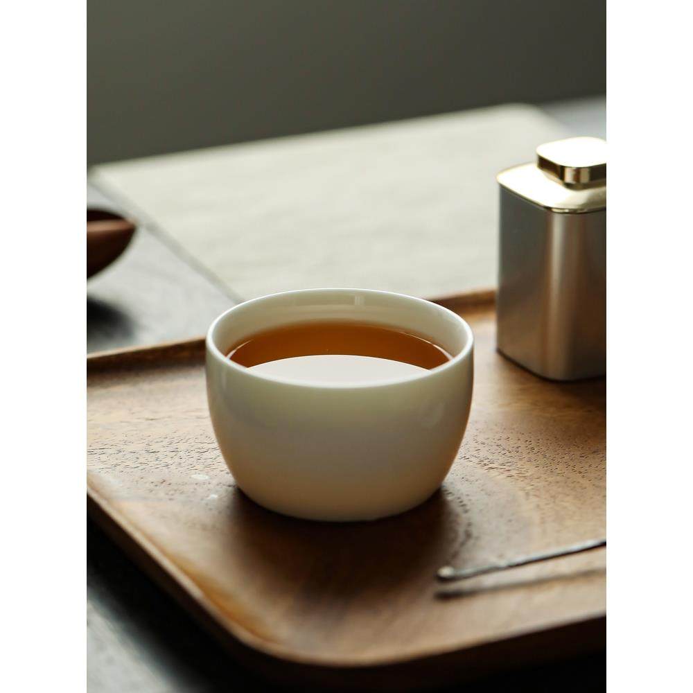 160ML主人杯羊脂玉白瓷大号茶杯品茗杯酒店烫碗茶具普洱白茶杯子