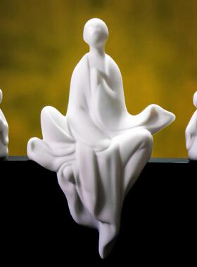 无相佛新中式禅意禅定人物摆件家饰坐姿陶瓷和尚客厅桌面创意工艺