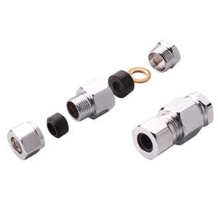 燃气波纹管接头配件 三件套快速接头 不锈钢铜接头插口软管