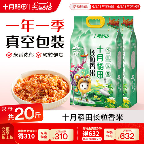 十月稻田东北长粒香米5kgX2袋