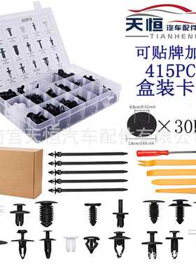 415PCS盒装卡扣  18种组合汽车卡扣 紧固件保险杠铆钉推进式 HE06
