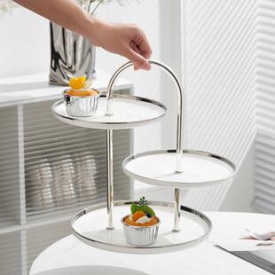 陶瓷甜品台摆件展示架冷餐茶歇摆台高脚托盘多层婚礼生日蛋糕盘子