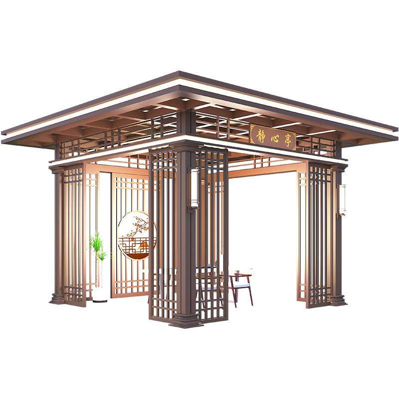 铝合金葡萄架凉亭酒店木质吸烟长廊防腐木阳光房公园古建长廊简约