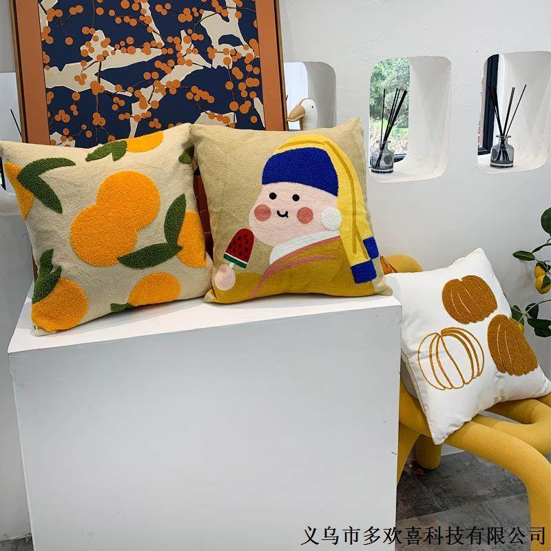 布艺卡通刺绣抱枕创意客厅沙发靠垫现代轻奢风午睡枕床头护腰靠枕,居家布艺,抱枕被,淘宝优惠券,粉丝福利购,淘宝优惠卷