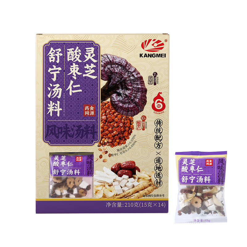 山姆 康美 灵芝酸枣仁舒宁汤料210g 每袋添加10%酸枣仁和 7%灵芝