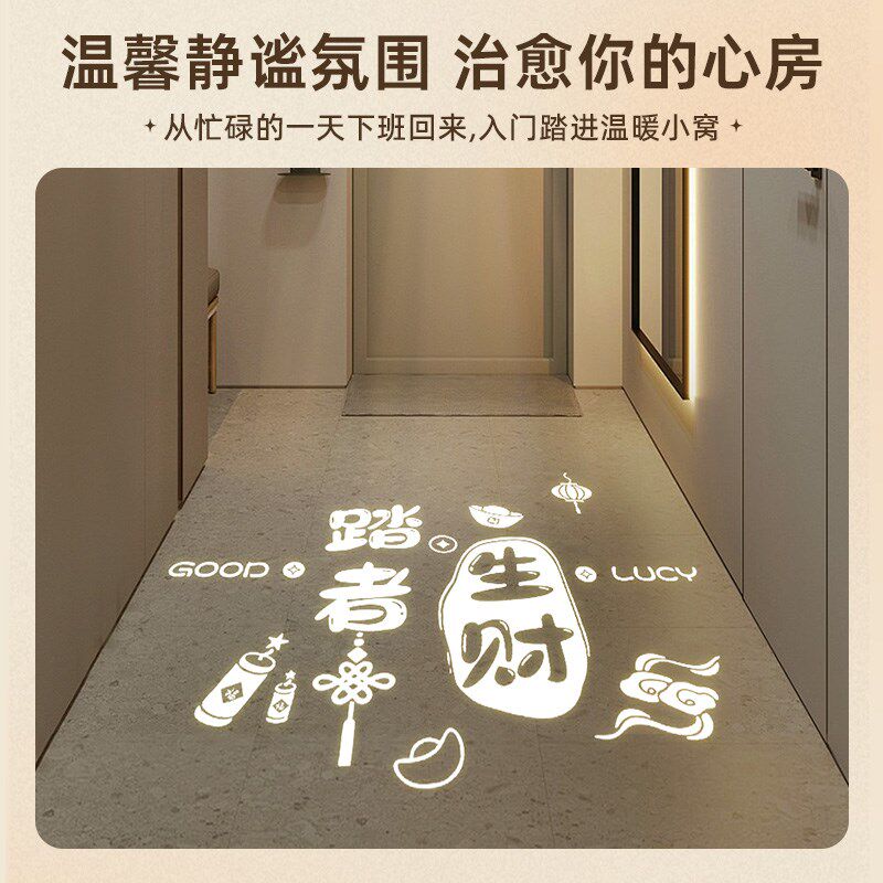 欢迎回家投影筒灯入户门走廊过道迎宾玄J关感应氛围定制图案射灯