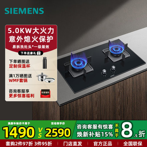 西门子5.0kW家用大火力燃气灶具