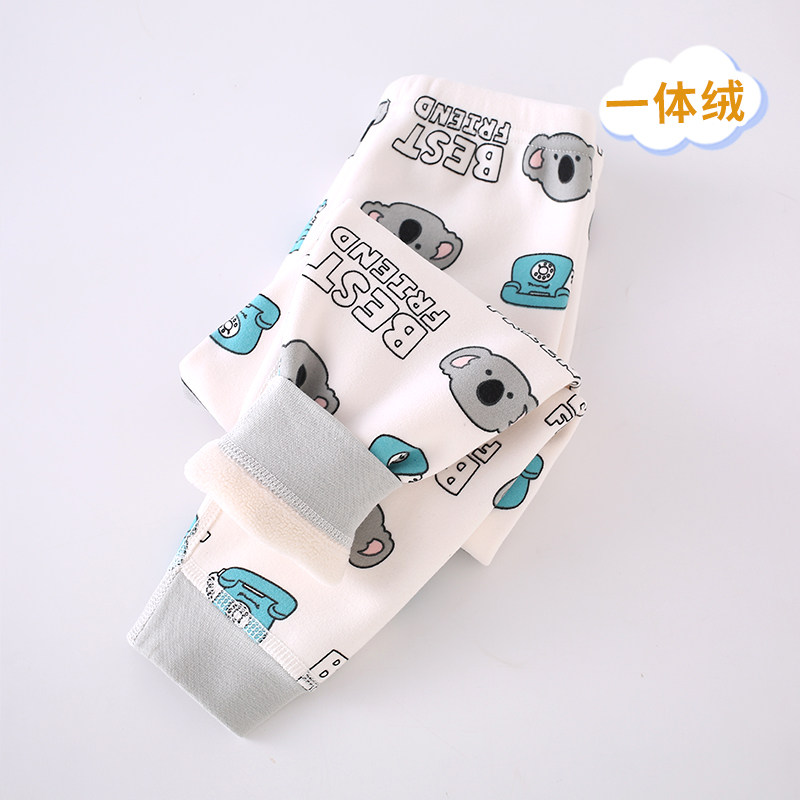 男童加绒裤子德绒j秋冬儿童保暖裤宝宝内穿加厚卫生裤无骨女童内