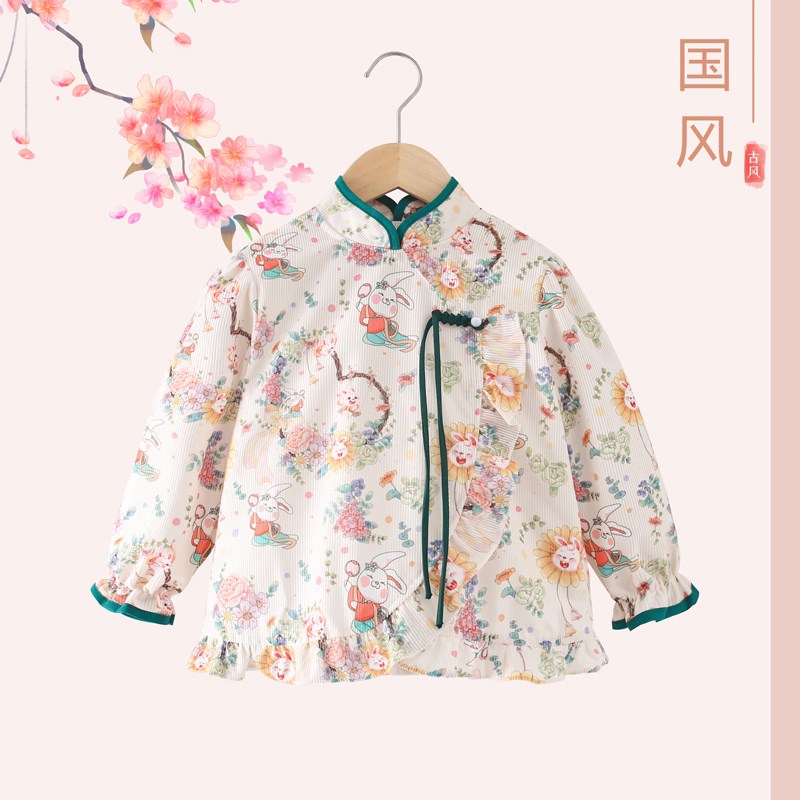 女宝宝罩衣秋冬外穿洋气公主裙A儿童吃饭围兜防水防脏婴儿反穿护