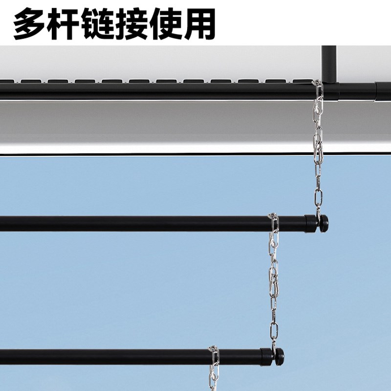 高2米阳台晾衣神器吊挂晾衣架固定杆挂钩式隐形吊V杆晒被子可折叠