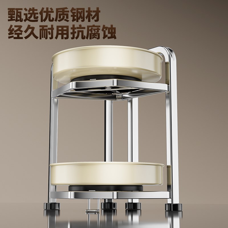 不锈钢厨房旋转调l料置物架台面转角三角架调料品多层调味料收纳