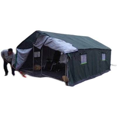 户外工地施工工程住人加厚防w雨野外救灾帐篷防寒保暖民用养蜂帐