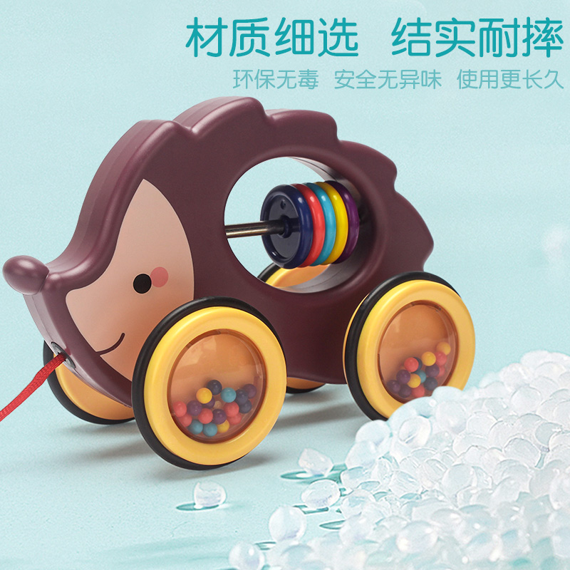 儿童拖拉玩具车宝宝学步拉绳u螃蟹手拉线动物拖拉狗婴幼儿园1-3岁