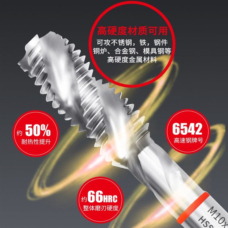 YG含钴螺旋先端机用丝攻不锈钢专用丝锥攻牙神器不锈S钢专用m3-m1