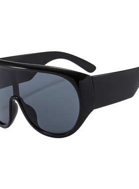 欧美凹造型一体式连体太阳眼镜男A女嘻哈蹦迪防紫外线墨镜大框显