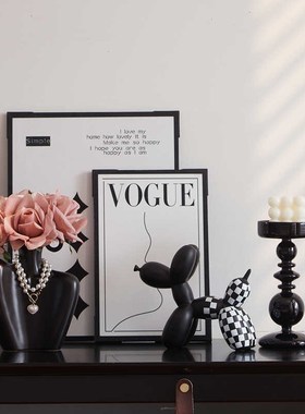 奶油风家居饰品摆件客厅酒柜玄A关乔迁礼物中古餐边柜套装摆设