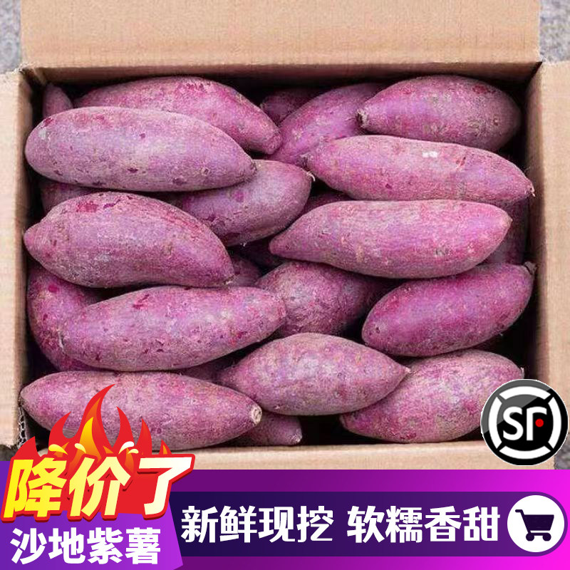 紫薯新鲜农家自种沙地红薯10斤紫罗兰蜜薯糖心甜山芋番薯蔬菜地瓜