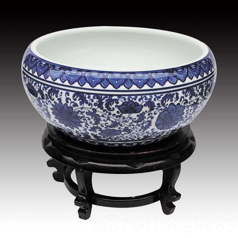 正品景德镇工陶手鱼瓷缸养金鱼盆荷盆花盆乌龟缸碗莲睡莲客厅风水