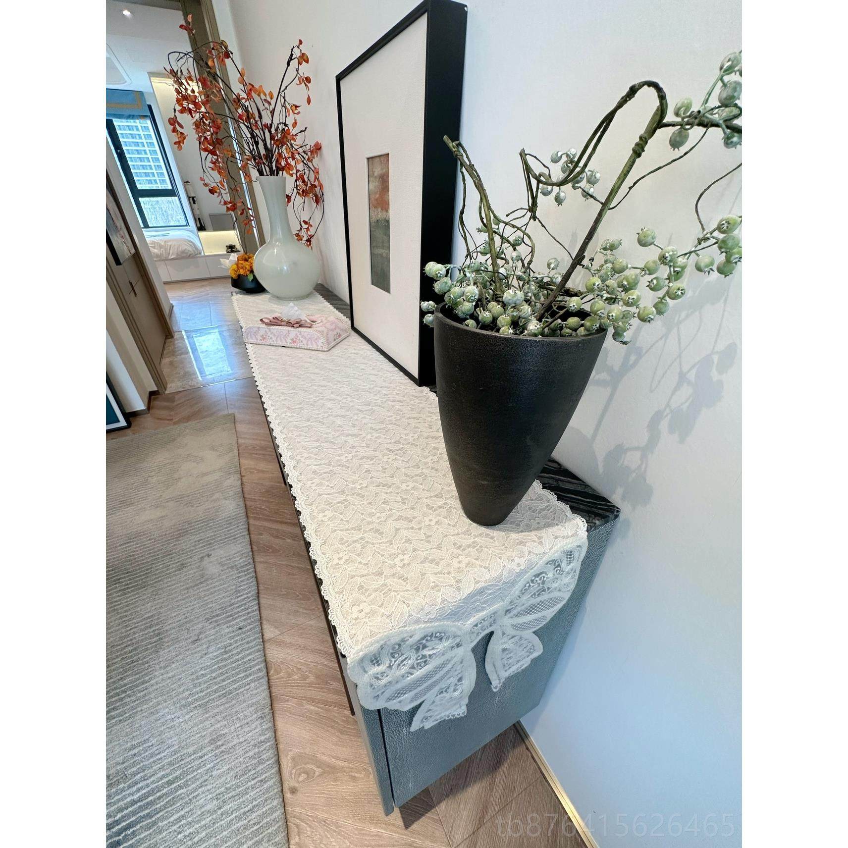 正品条欧式氛围感白旗色蕾丝桌长布茶几法式电视柜盖桌巾复古新品,居家布艺,桌旗,淘宝优惠券,粉丝福利购,淘宝优惠卷