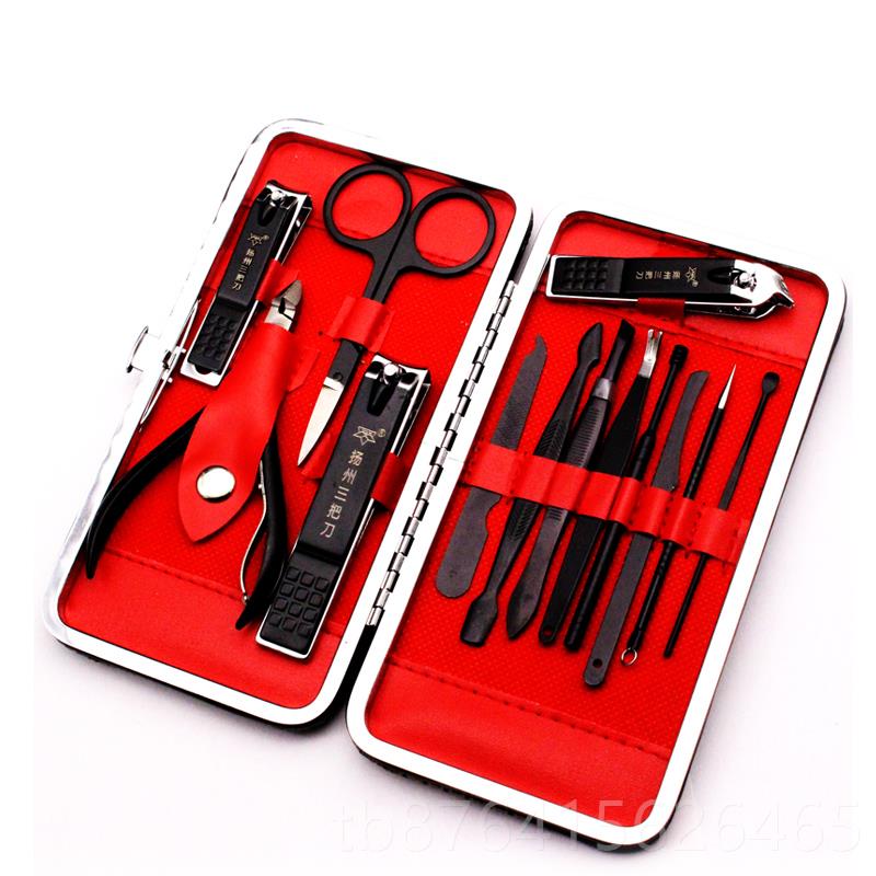 正品不钢13件套装指甲锈工套具指甲刀套指甲剪装指甲钳套装扬州三