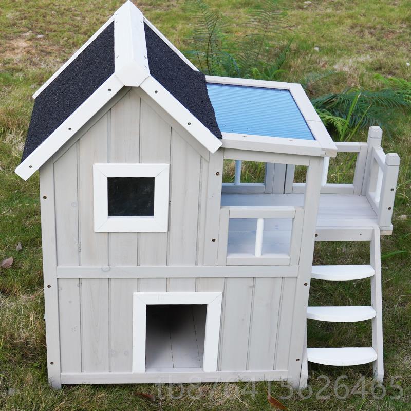 正品实木质宠物别室内户外猫窝家用猫咪笼窝子猫屋防流浪猫防雨晒