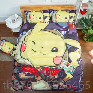 正品卡被罩皮丘床上四件套套比卡丘被套宝可梦被子三床单件学生4