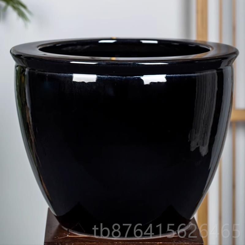 正品景德镇粗陶鱼陶瓷大缸睡莲盆荷花缸碗莲盆缸庭院仿大石水缸锦