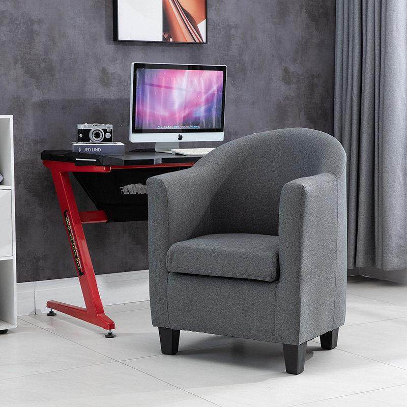 北欧布艺单人沙发家用电脑椅沙发椅子书房办公书桌靠背宿舍游戏椅