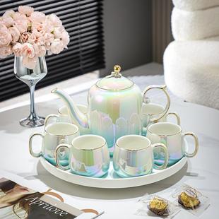 家用客厅轻奢现代高端陶瓷茶壶茶杯景德镇杯具 乔迁新居水具套装