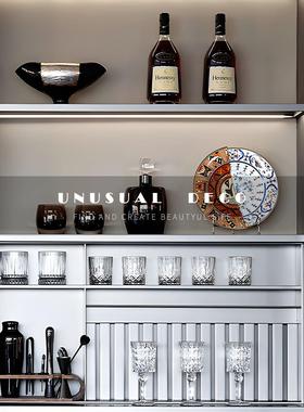 UNUSUAL 现代样板间酒柜软装摆件售楼处客厅柜搭配酒杯酒具装饰品