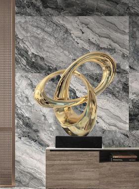 客厅抽象雕塑摆件招财树脂电镀大堂售楼处前台装饰大型落地艺术品