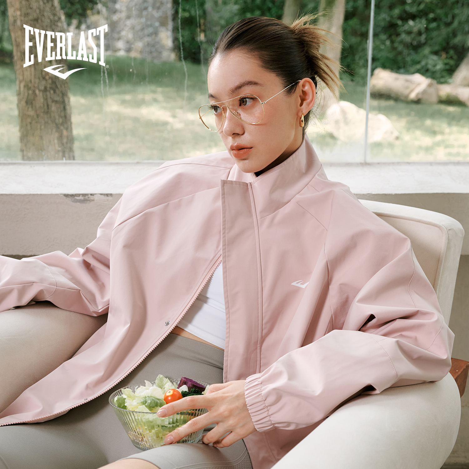 美国EVERLAST拳击美式复古男女同款户外风衣外套高街运动立领夹克