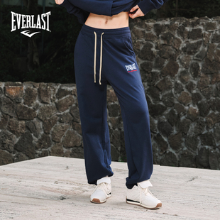 宽松纯棉深蓝卫裤 男女款 运动休闲训练束脚裤 美国EVERLAST拳击美式