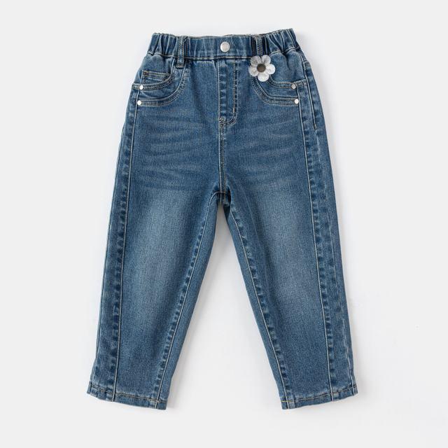 巴拉巴拉女童牛仔裤中大童加绒裤子儿童秋冬2024新款202424108012