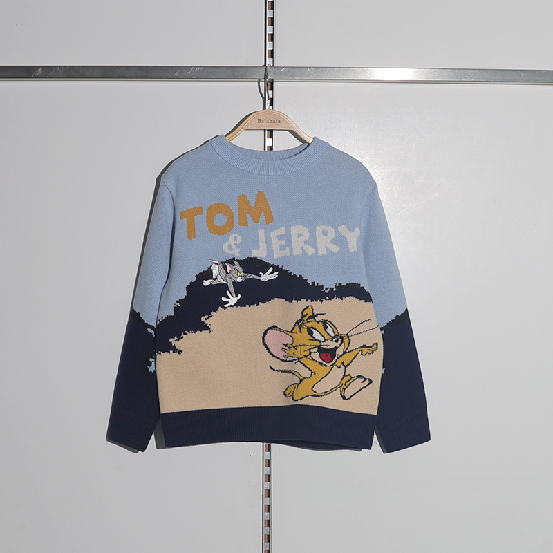 巴拉巴拉童装2025冬装新款男中幼童圆领毛衫202425103110