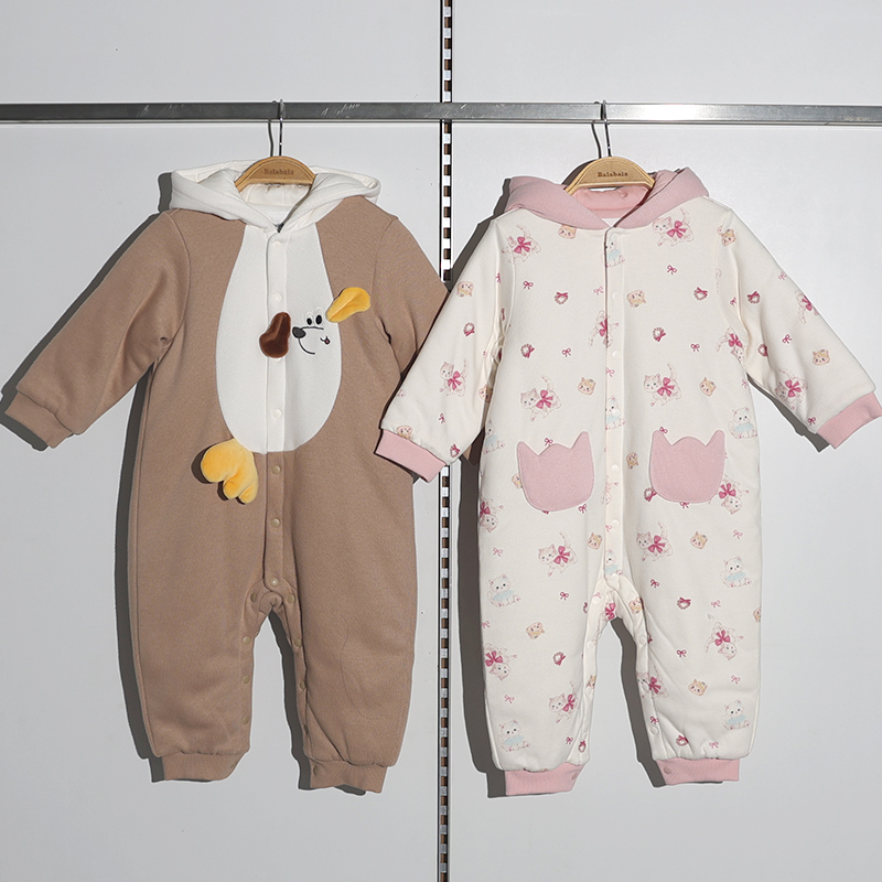 巴拉巴拉童装2025冬装新款男女婴童针织连体衣200425120212