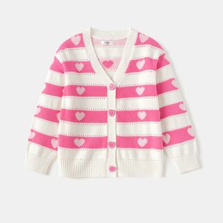 巴拉巴拉儿童毛衣女童针织衫开衫秋2024新款V领内搭201324103001