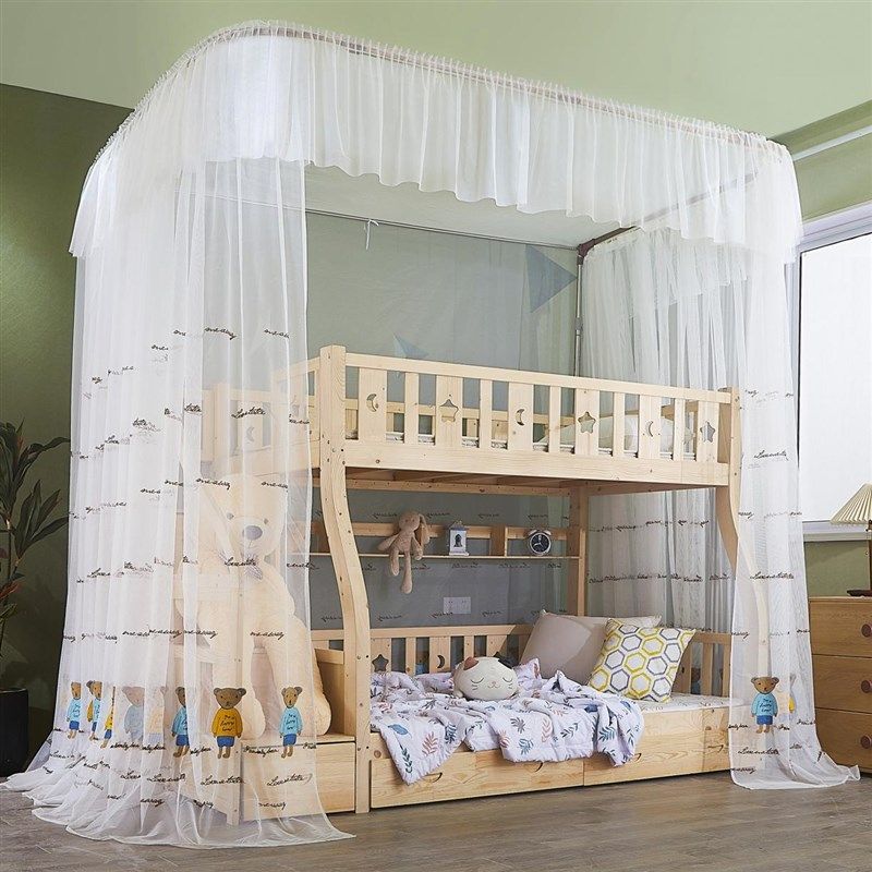 家用上下铺子母床儿童蚊帐 高低实木儿童双层楼梯床帐子加密防,床上用品,蚊帐,淘宝优惠券,粉丝福利购,淘宝优惠卷
