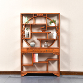 博古架实木中式 茶具架茶叶柜隔断置物架客厅玄关柜多宝阁茶架子