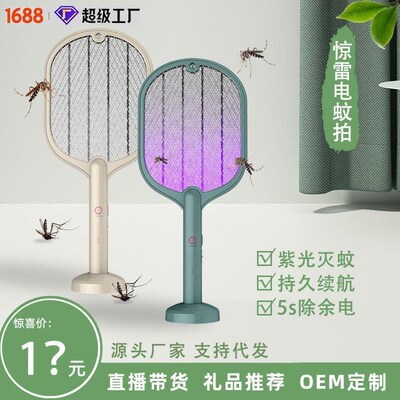 智能家用二合一电蚊拍充电式灭蚊器诱蚊蚊蝇捕蚊器苍蝇拍