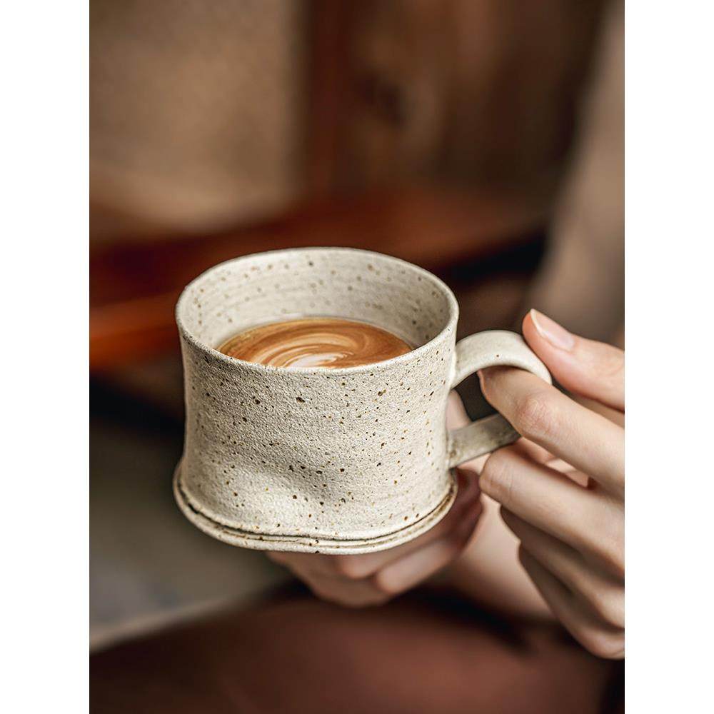 巷子尾〖覆古侘寂手捏杯〗手工粗陶拿铁杯日式马克杯高级感咖啡杯,餐饮具,马克杯,淘宝优惠券,粉丝福利购,淘宝优惠卷