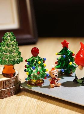 耶诞节|手工玻璃小摆件琉璃电脑办公室桌面节日氛围感装饰工艺礼