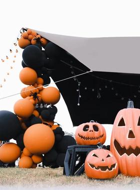 万圣节黑色橙色系气球链造型商场店铺门头气氛装饰道具节庆布置